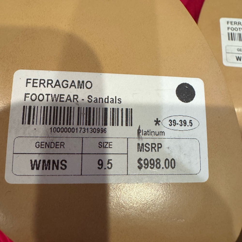 New Ferragamo Women's Gold Platform Sandals size 9.5 - Picture 4 of 5